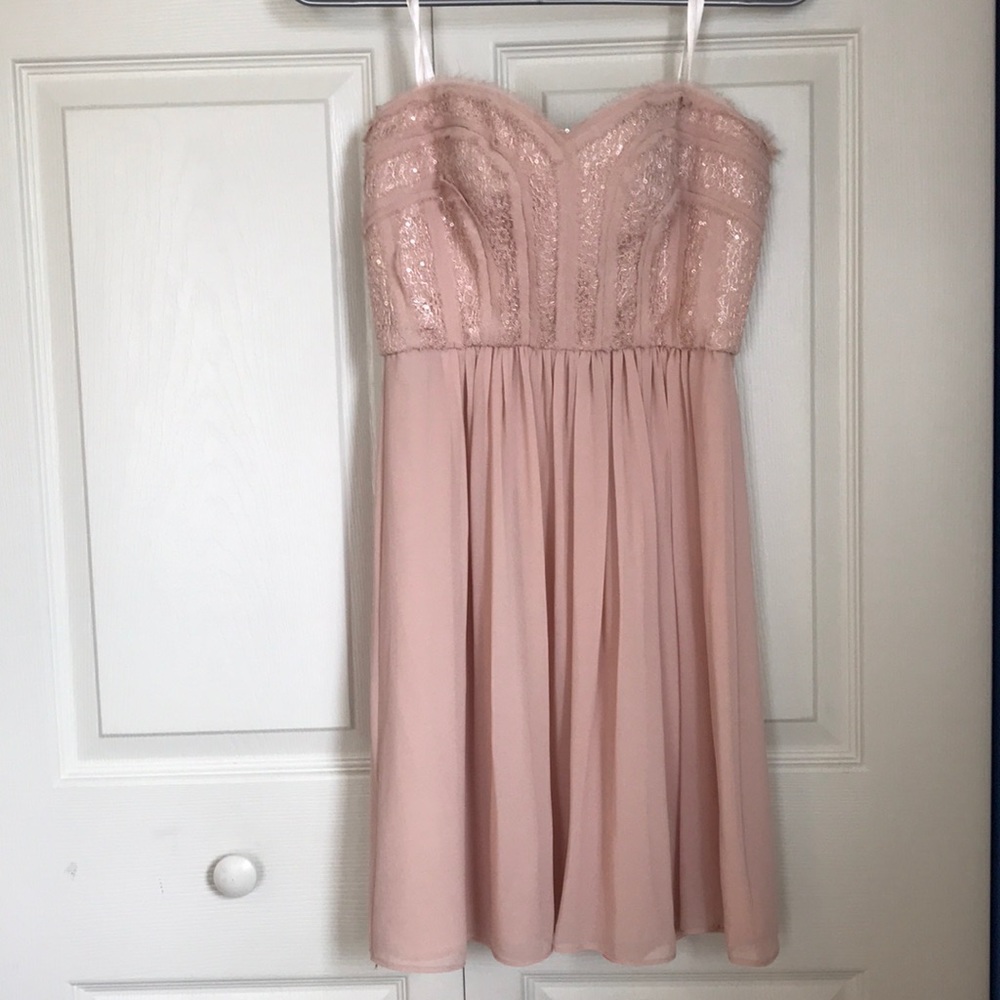 BCBG Jadyn Strapless Bare Pink Dress Size 2